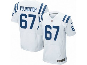 Men Nike Indianapolis Colts #67 Jeremy Vujnovich Elite White NFL Jersey