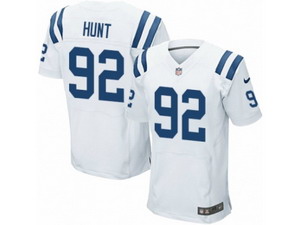 Men Nike Indianapolis Colts #92 Margus Hunt Elite White NFL Jersey