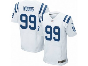 Men Nike Indianapolis Colts #99 Al Woods Elite White NFL Jersey