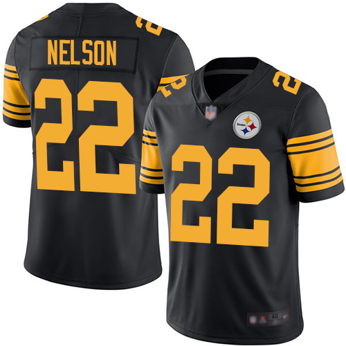 Men Pittsburgh Steelers #22 Steven Nelson Black Rush Vapor Untouchable Limited Jersey