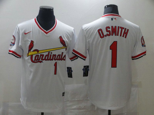 Men St.Louis Cardinals #1 O.Smith White Game 2021 Nike MLB Jersey