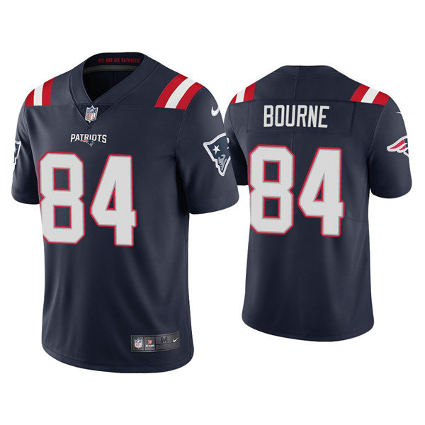 Men‘s New England Patriots #84 Kendrick Bourne 2021 Navy Vapor Untouchable Limited Stitched Jersey