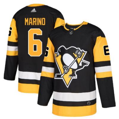 Men’s Penguins #6 Marino black Authentic Stitched Hockey Jersey