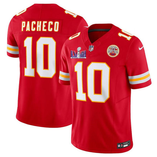 Men's Kansas City Chiefs #10 Isiah Pacheco Red F.U.S.E. Super Bowl LVIII Patch Vapor Untouchable Limited Jersey