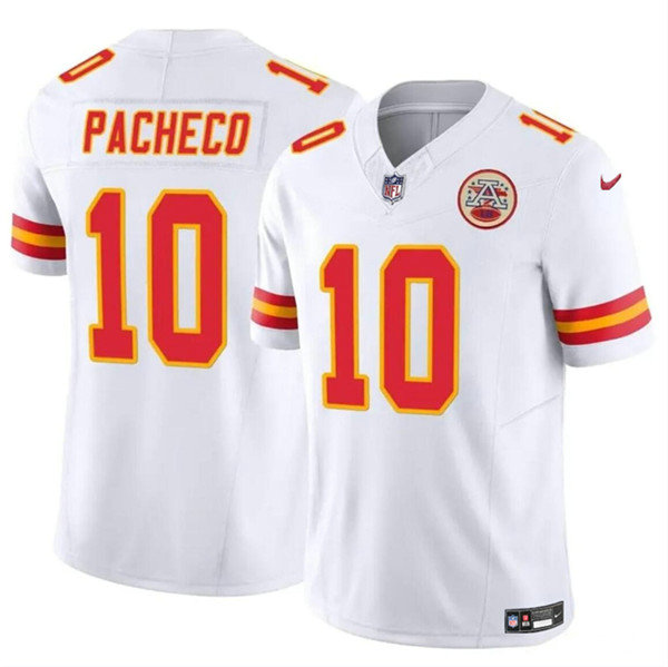 Men鈥檚 Kansas City Chiefs #10 Isiah Pacheco White 2023 F.U.S.E. Vapor Untouchable Limited Football Stitched Jersey