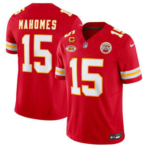 Men Kansas City Chiefs #15 Patrick Mahomes Red 2024 F.U.S.E. With NKH Patch And 4 star C Patch Vapor Untouchable Limited Football Stitched Jersey