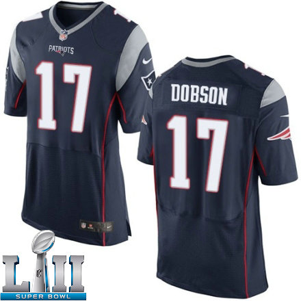 Mens Nike New England Patriots Super Bowl LII 17 Aaron Dobson Elite Navy Blue Team Color NFL Jersey