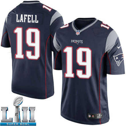 Mens Nike New England Patriots Super Bowl LII 19 Brandon LaFell Limited Navy Blue Team Color NFL Jersey