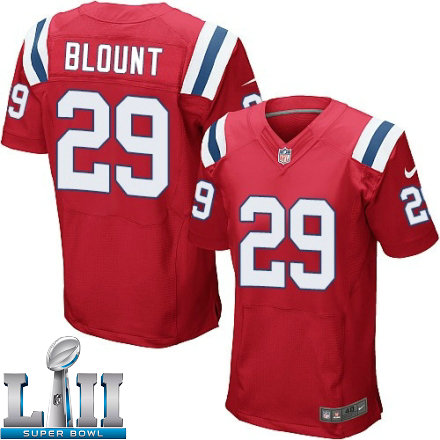 Mens Nike New England Patriots Super Bowl LII 29 LeGarrette Blount Elite Red Alternate NFL Jersey