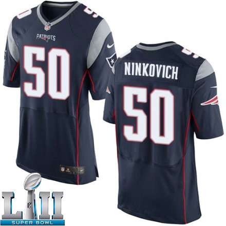 Mens Nike New England Patriots Super Bowl LII 50 Rob Ninkovich Elite Navy Blue Team Color NFL Jersey