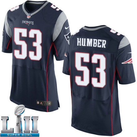 Mens Nike New England Patriots Super Bowl LII 53 Ramon Humber Elite Navy Blue Team Color NFL Jersey