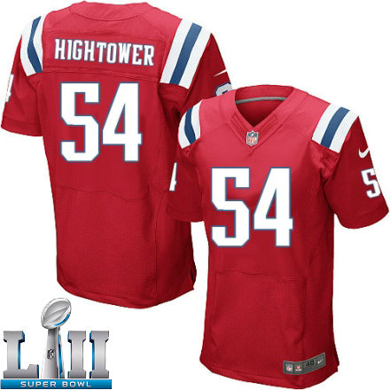 Mens Nike New England Patriots Super Bowl LII 54 Donta Hightower Elite Red Alternate NFL Jersey