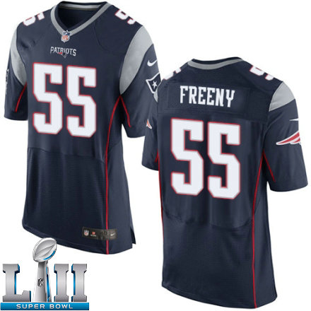 Mens Nike New England Patriots Super Bowl LII 55 Jonathan Freeny Elite Navy Blue Team Color NFL Jersey