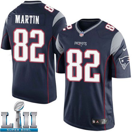 Mens Nike New England Patriots Super Bowl LII 82 Keshawn Martin Limited Navy Blue Team Color NFL Jersey