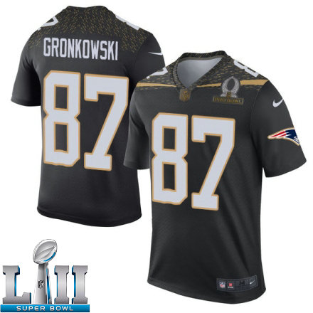Mens Nike New England Patriots Super Bowl LII 87 Rob Gronkowski Elite Black Team Irvin 2016 Pro Bowl NFL Jersey