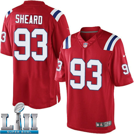 Mens Nike New England Patriots Super Bowl LII 93 Jabaal Sheard Limited Red Alternate NFL Jersey