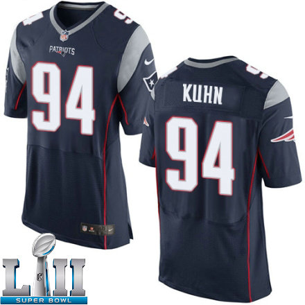 Mens Nike New England Patriots Super Bowl LII 94 Markus Kuhn Elite Navy Blue Team Color NFL Jersey