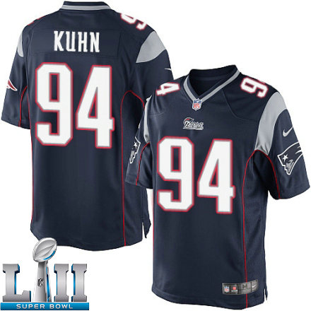 Mens Nike New England Patriots Super Bowl LII 94 Markus Kuhn Limited Navy Blue Team Color NFL Jersey