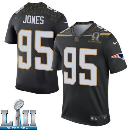 Mens Nike New England Patriots Super Bowl LII 95 Chandler Jones Elite Black Team Irvin 2016 Pro Bowl NFL Jersey