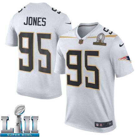 Mens Nike New England Patriots Super Bowl LII 95 Chandler Jones Elite White Team Rice 2016 Pro Bowl NFL Jersey
