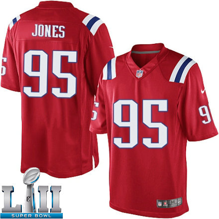Mens Nike New England Patriots Super Bowl LII 95 Chandler Jones Limited Red Alternate NFL Jersey