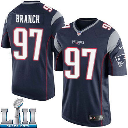 Mens Nike New England Patriots Super Bowl LII 97 Alan Branch Limited Navy Blue Team Color NFL Jersey