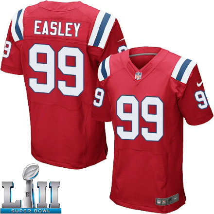 Mens Nike New England Patriots Super Bowl LII 99 Dominique Easley Elite Red Alternate NFL Jersey