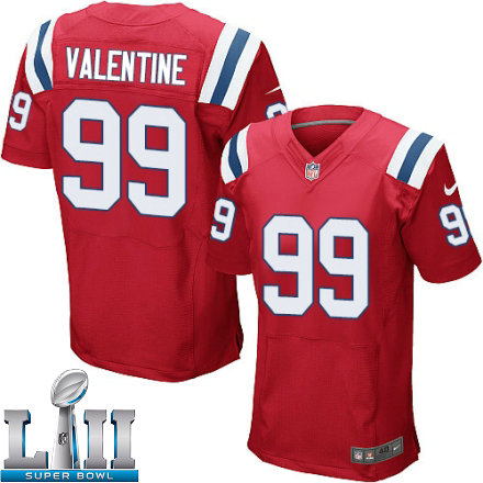 Mens Nike New England Patriots Super Bowl LII 99 Vincent Valentine Elite Red Alternate NFL Jersey