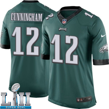 Mens Nike Philadelphia Eagles Super Bowl LII 12 Randall Cunningham Limited Midnight Green Team Color NFL Jersey