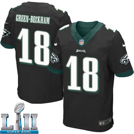 Mens Nike Philadelphia Eagles Super Bowl LII 18 Dorial Green Beckham Elite Black Alternate NFL Jersey