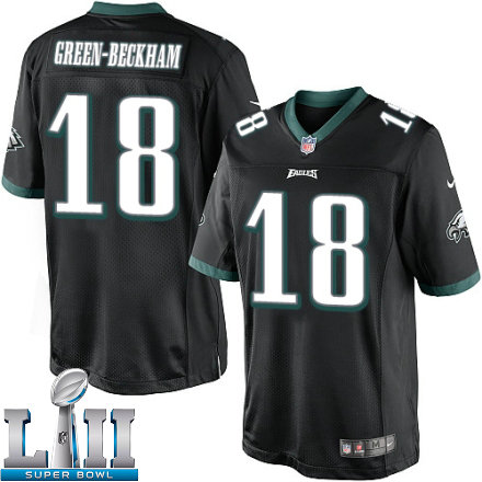 Mens Nike Philadelphia Eagles Super Bowl LII 18 Dorial Green Beckham Limited Black Alternate NFL Jersey