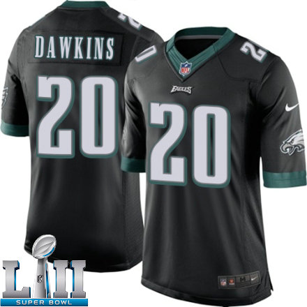 Mens Nike Philadelphia Eagles Super Bowl LII 20 Brian Dawkins Limited Black Alternate NFL Jersey