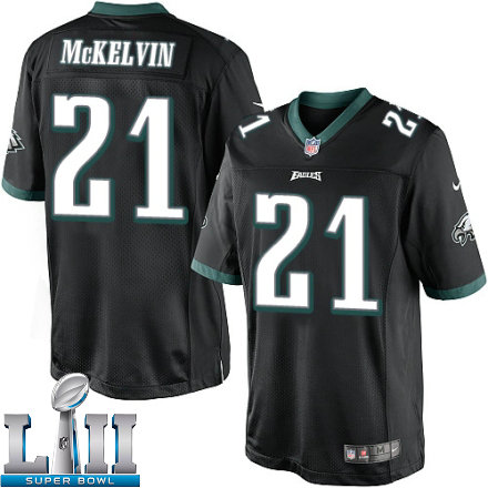 Mens Nike Philadelphia Eagles Super Bowl LII 21 Leodis McKelvin Limited Black Alternate NFL Jersey