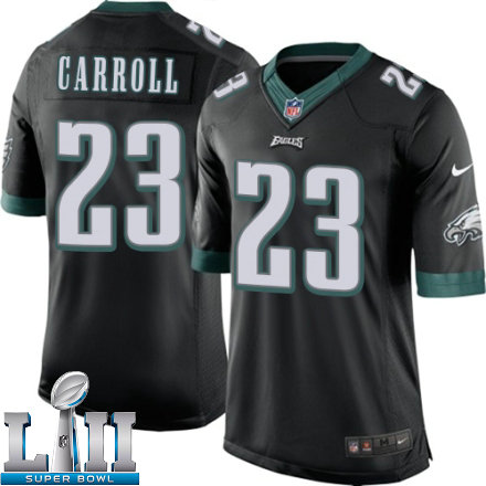 Mens Nike Philadelphia Eagles Super Bowl LII 23 Nolan Carroll Limited Black Alternate NFL Jersey