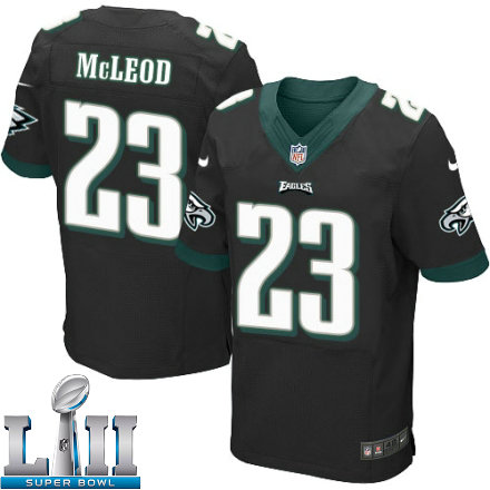 Mens Nike Philadelphia Eagles Super Bowl LII 23 Rodney McLeod Elite Black Alternate NFL Jersey