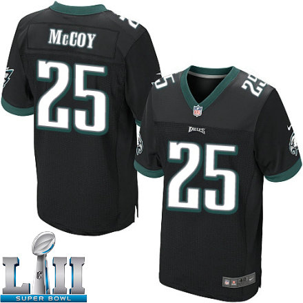 Mens Nike Philadelphia Eagles Super Bowl LII 25 LeSean McCoy Elite Black Alternate NFL Jersey