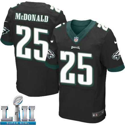 Mens Nike Philadelphia Eagles Super Bowl LII 25 Tommy McDonald Elite Black Alternate NFL Jersey