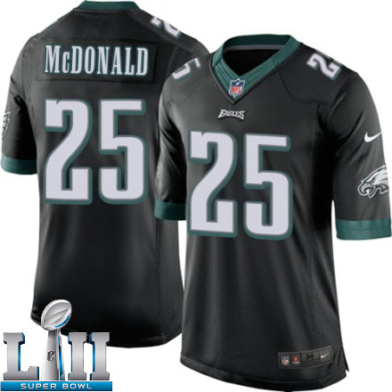 Mens Nike Philadelphia Eagles Super Bowl LII 25 Tommy McDonald Limited Black Alternate NFL Jersey
