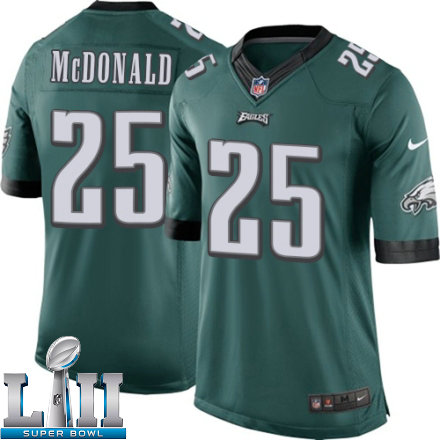 Mens Nike Philadelphia Eagles Super Bowl LII 25 Tommy McDonald Limited Midnight Green Team Color NFL Jersey