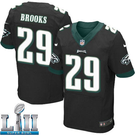Mens Nike Philadelphia Eagles Super Bowl LII 29 Terrence Brooks Elite Black Alternate NFL Jersey
