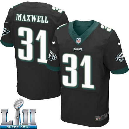 Mens Nike Philadelphia Eagles Super Bowl LII 31 Byron Maxwel Elite Black Alternate NFL Jersey