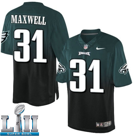 Mens Nike Philadelphia Eagles Super Bowl LII 31 Byron Maxwell Elite Midnight GreenBlack Fadeaway NFL Jersey