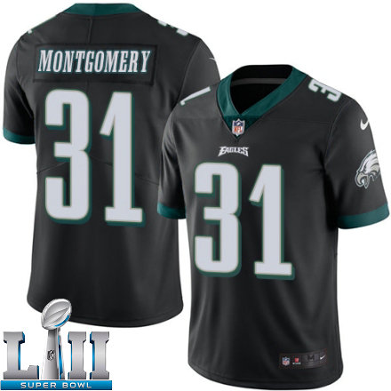 Mens Nike Philadelphia Eagles Super Bowl LII 31 Wilbert Montgomery Limited Black Rush NFL Jersey