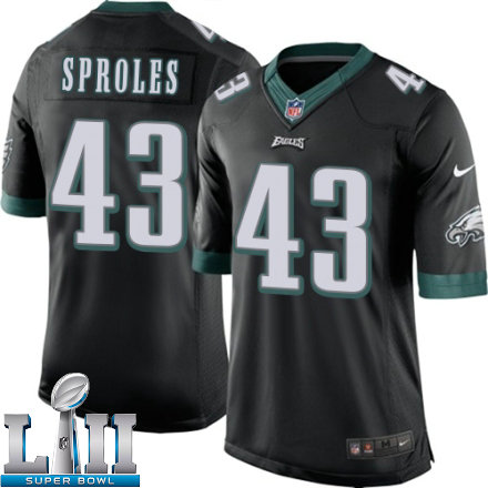 Mens Nike Philadelphia Eagles Super Bowl LII 43 Darren Sproles Limited Black Alternate NFL Jersey