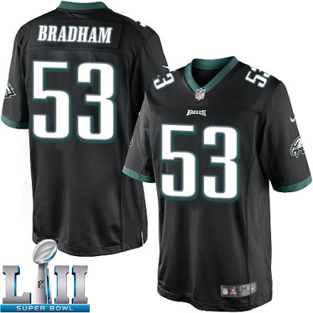 Mens Nike Philadelphia Eagles Super Bowl LII 53 Nigel Bradham Limited Black Alternate NFL Jersey
