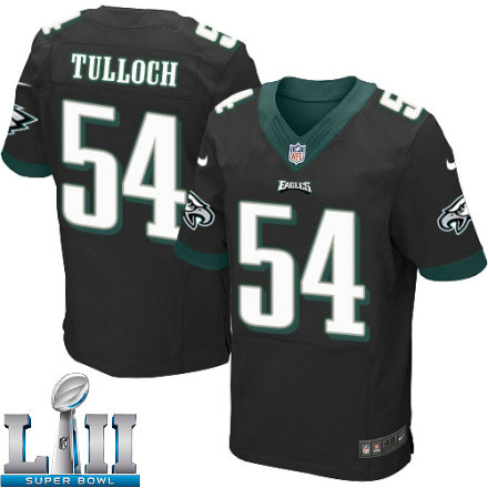Mens Nike Philadelphia Eagles Super Bowl LII 54 Stephen Tulloch Elite Black Alternate NFL Jersey