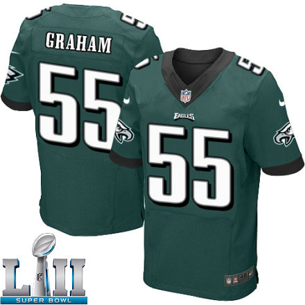 Mens Nike Philadelphia Eagles Super Bowl LII 55 Brandon Graham Elite Midnight Green Team Color NFL Jersey