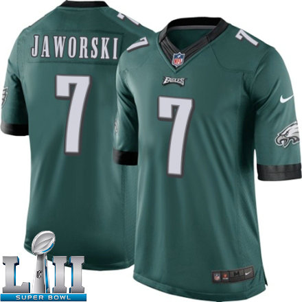 Mens Nike Philadelphia Eagles Super Bowl LII 7 Ron Jaworski Limited Midnight Green Team Color NFL Jersey