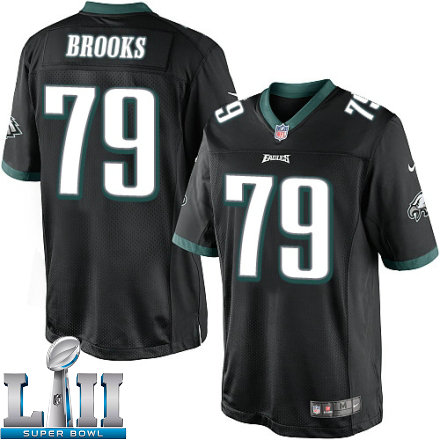 Mens Nike Philadelphia Eagles Super Bowl LII 79 Brandon Brooks Limited Black Alternate NFL Jersey
