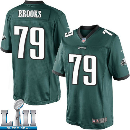 Mens Nike Philadelphia Eagles Super Bowl LII 79 Brandon Brooks Limited Midnight Green Team Color NFL Jersey